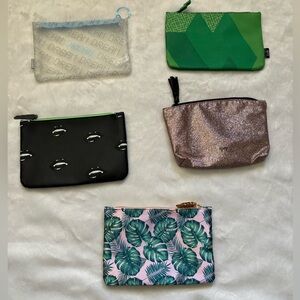 Set of 5 Ipsy makeup bags